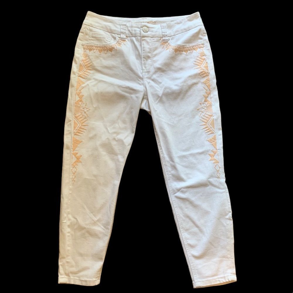 Melissa McCarthy Seven 7 White Pencil Jeans 12